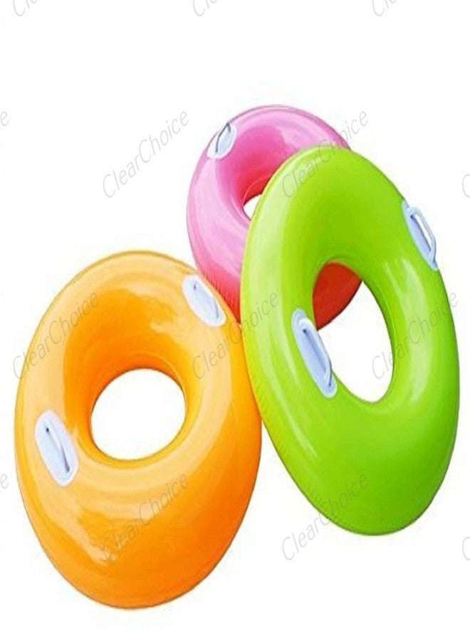 ClearChoice:- Adult Swimming Ring Adult Inflatable Pool Float Tube Circle Water Toys Swim Tube with 2 Handles(Multi Color)(Size - 30''inch)(8 + Years up)(1 PIS) - Image 5